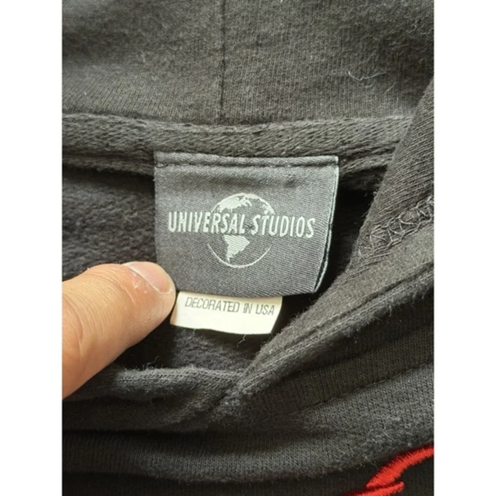 Spider-Man Universal Studios‎ Marvel Hoodie Black Embroidered Logo Mens Medium M - Picture 9 of 9